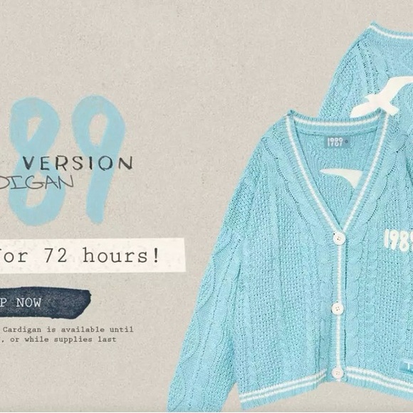 Brand new 1989 Taylor's Version Cardigan from the Official Taylor Swift Store - Picture 3 of 3